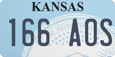 KS license plate 166AOS
