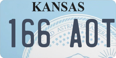 KS license plate 166AOT