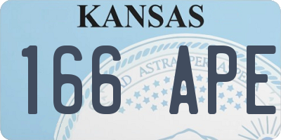 KS license plate 166APE