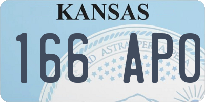 KS license plate 166APO