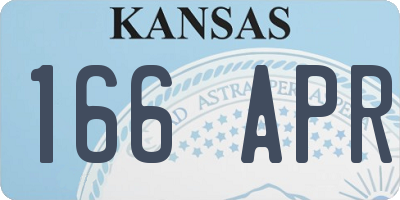 KS license plate 166APR
