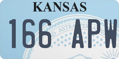 KS license plate 166APW