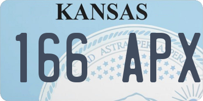 KS license plate 166APX