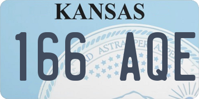 KS license plate 166AQE