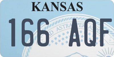KS license plate 166AQF
