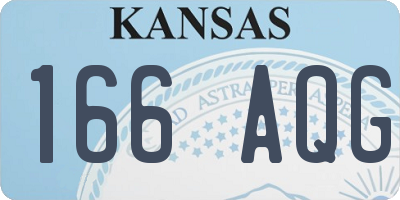KS license plate 166AQG