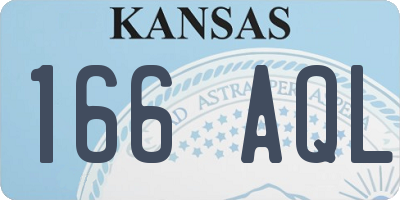KS license plate 166AQL