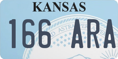 KS license plate 166ARA