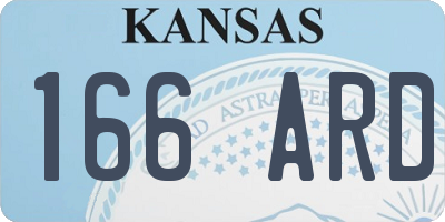 KS license plate 166ARD