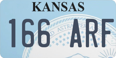 KS license plate 166ARF