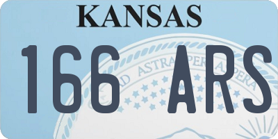 KS license plate 166ARS