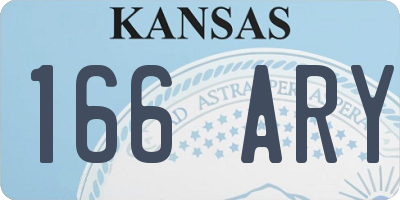 KS license plate 166ARY