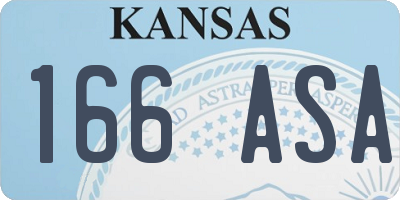 KS license plate 166ASA