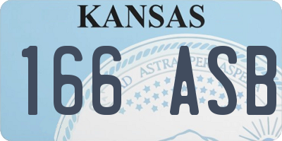 KS license plate 166ASB