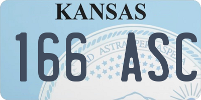KS license plate 166ASC