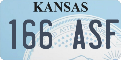 KS license plate 166ASF