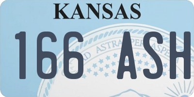 KS license plate 166ASH