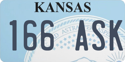 KS license plate 166ASK