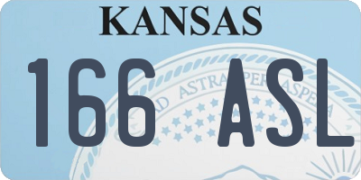 KS license plate 166ASL