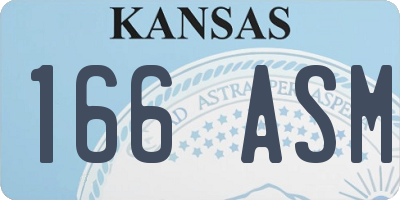 KS license plate 166ASM