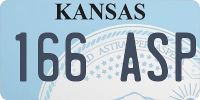KS license plate 166ASP