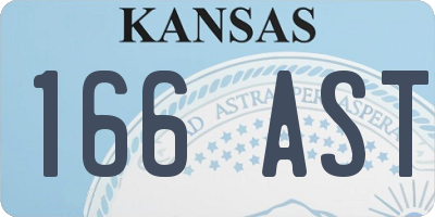 KS license plate 166AST