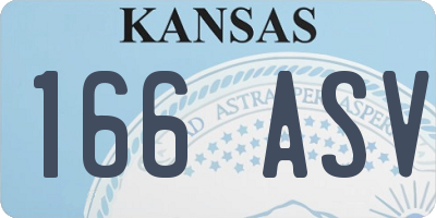 KS license plate 166ASV