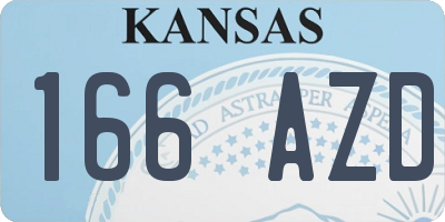 KS license plate 166AZD