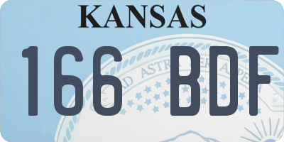 KS license plate 166BDF