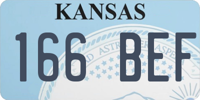 KS license plate 166BEF