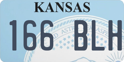 KS license plate 166BLH