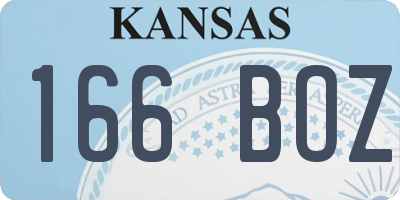 KS license plate 166BOZ