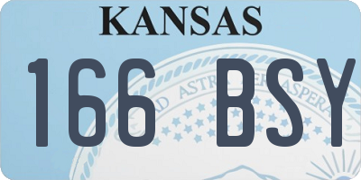 KS license plate 166BSY