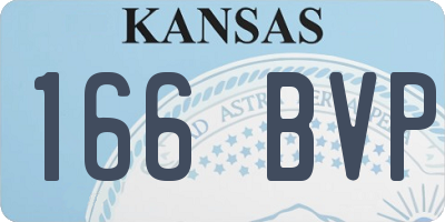 KS license plate 166BVP
