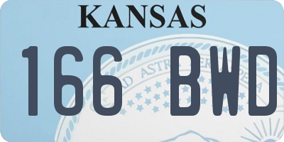 KS license plate 166BWD