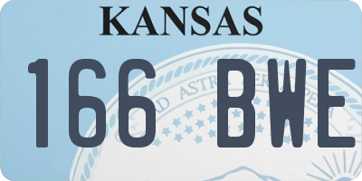 KS license plate 166BWE