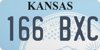 KS license plate 166BXC