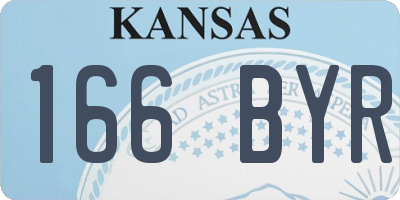 KS license plate 166BYR