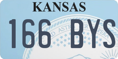 KS license plate 166BYS