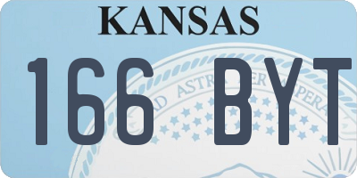 KS license plate 166BYT