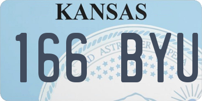 KS license plate 166BYU
