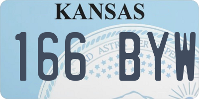 KS license plate 166BYW