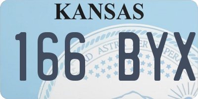 KS license plate 166BYX