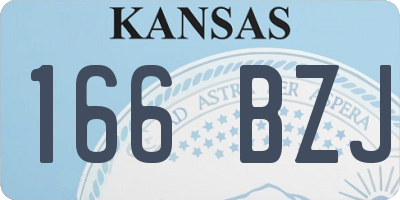 KS license plate 166BZJ