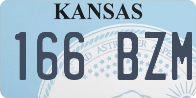 KS license plate 166BZM
