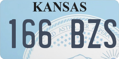 KS license plate 166BZS