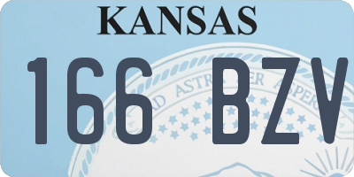 KS license plate 166BZV