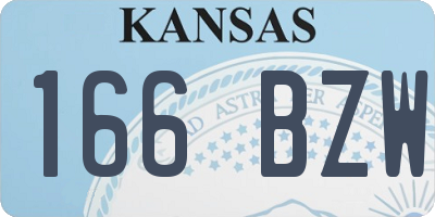 KS license plate 166BZW