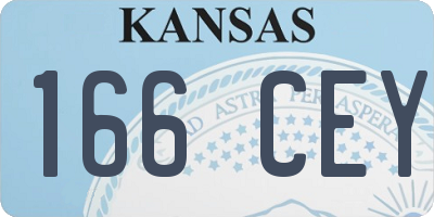 KS license plate 166CEY