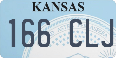 KS license plate 166CLJ